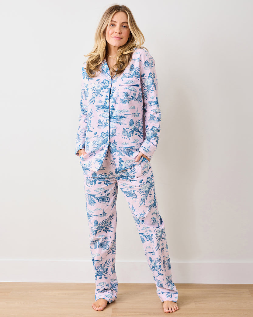 Mermaid Toile - Long PJ Set - Blush - Printfresh