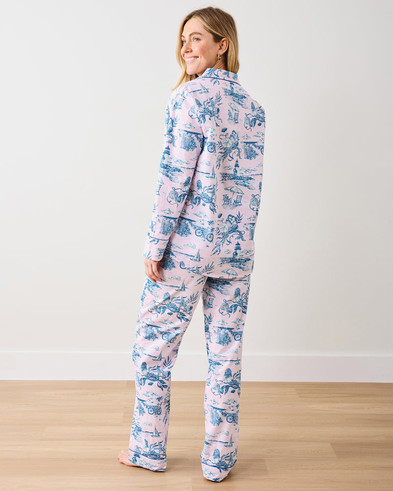 Mermaid Toile - Long PJ Set - Blush - Printfresh