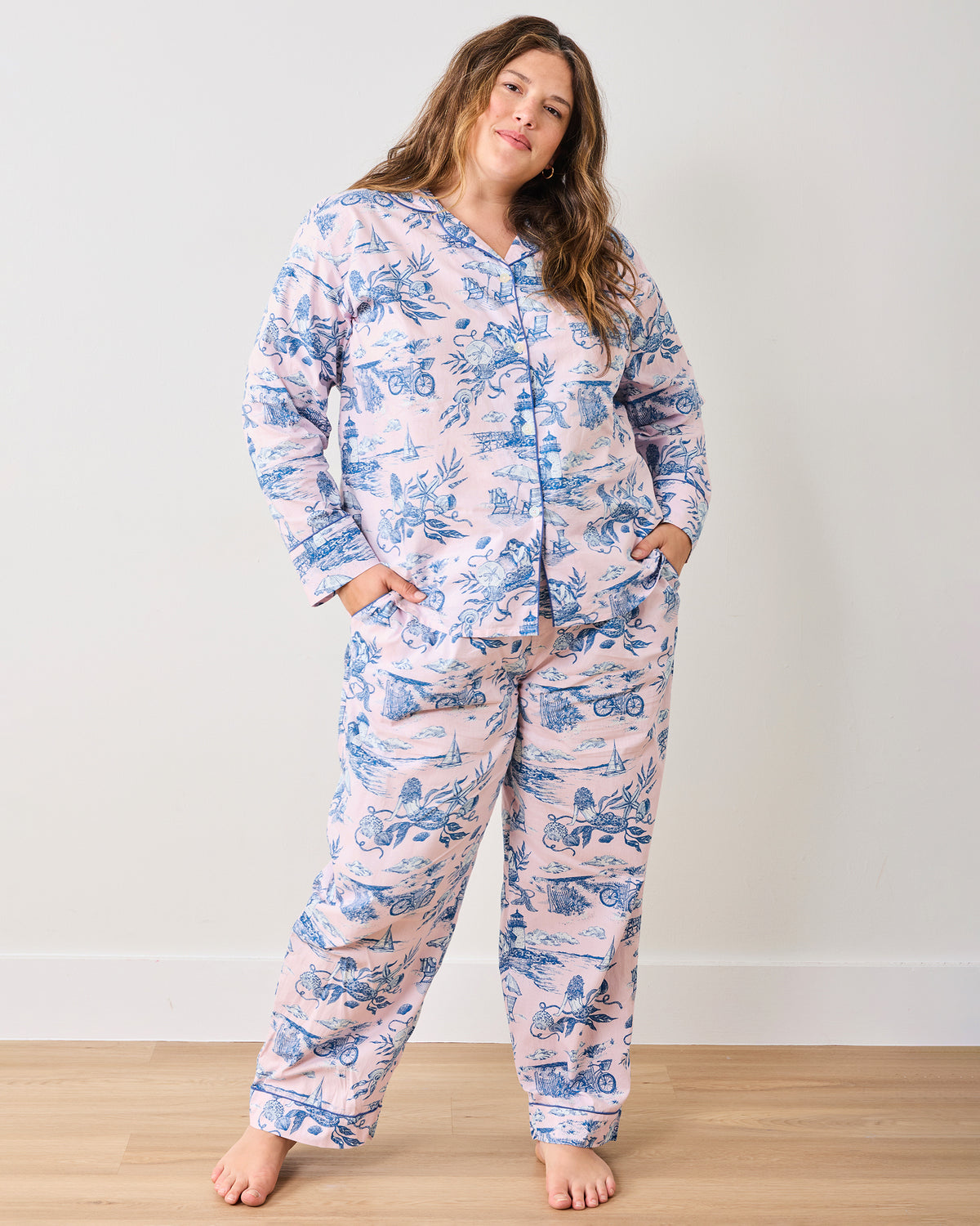 Mermaid Toile - Long PJ Set - Blush - Printfresh
