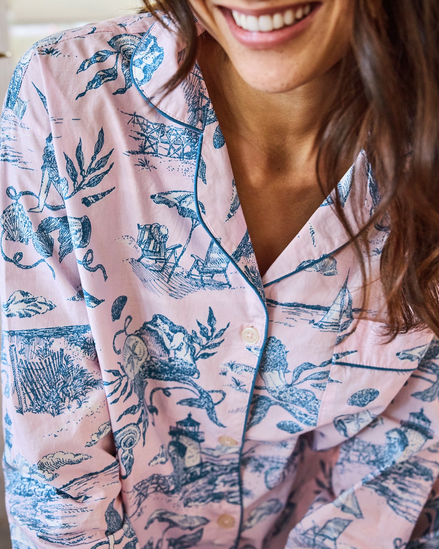 Mermaid Toile - Long PJ Set - Blush - Printfresh