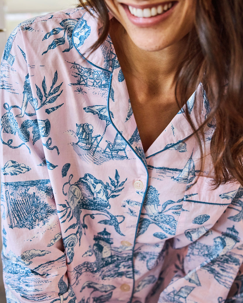Mermaid Toile - Long PJ Set - Blush - Printfresh
