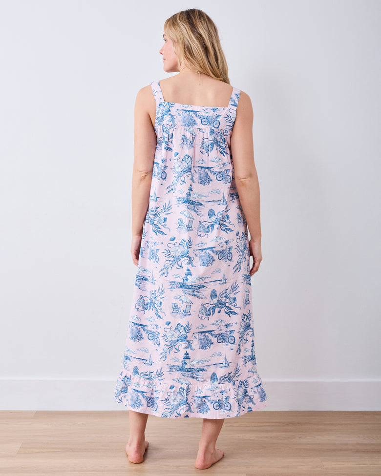 Mermaid Toile - Star Lit Sky Nightgown - Blush - Printfresh