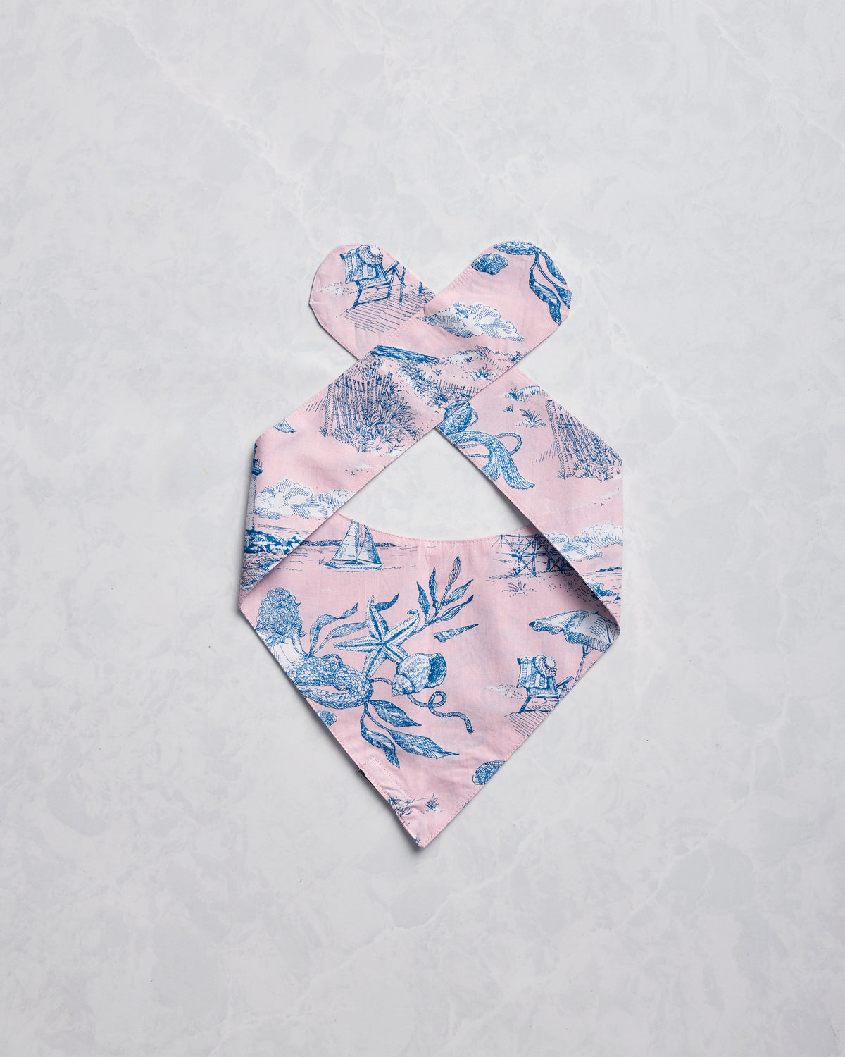 Mermaid Toile - Pet Bandana - Blush - Printfresh