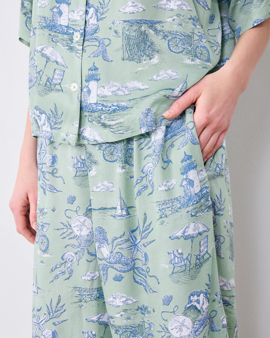 Mermaid Toile - Eco Satin Wildest Dreams Set - Seafoam - Printfresh