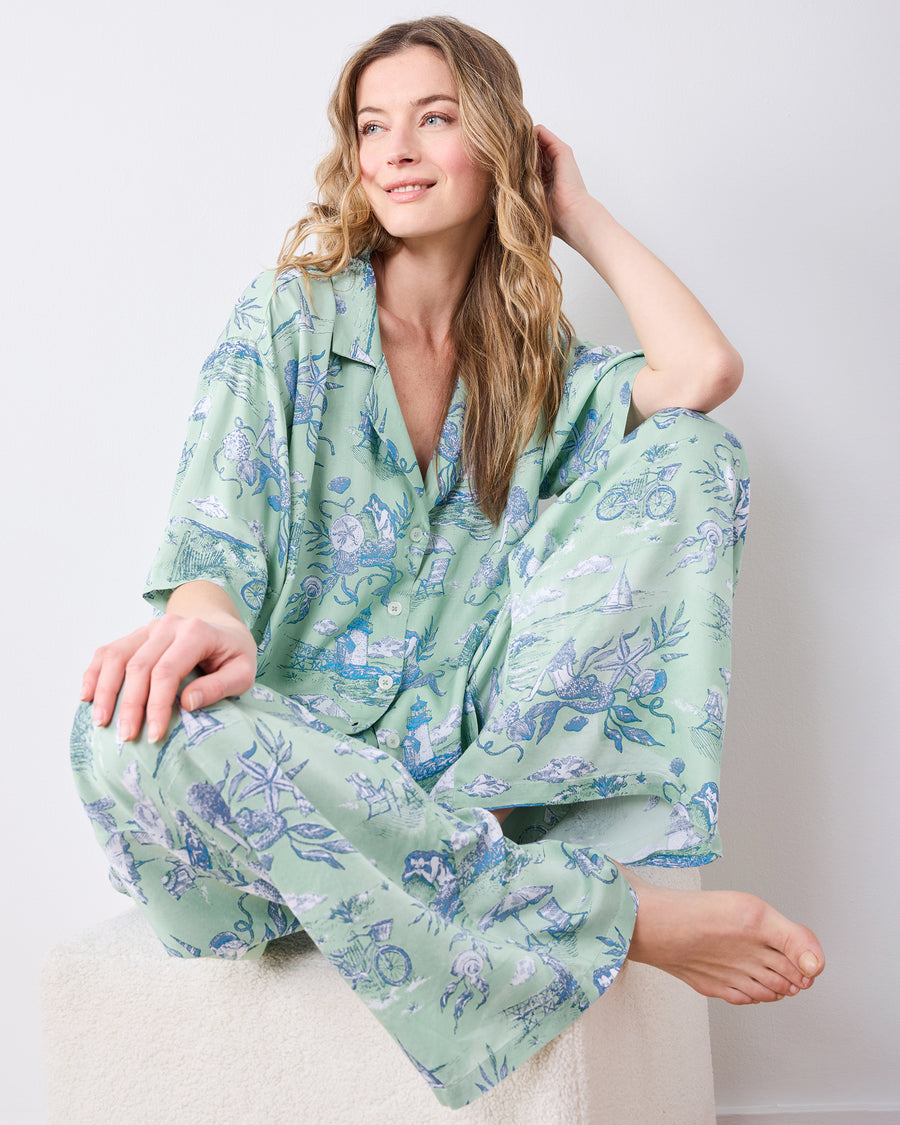 Mermaid Toile - Eco Satin Wildest Dreams Set - Seafoam - Printfresh