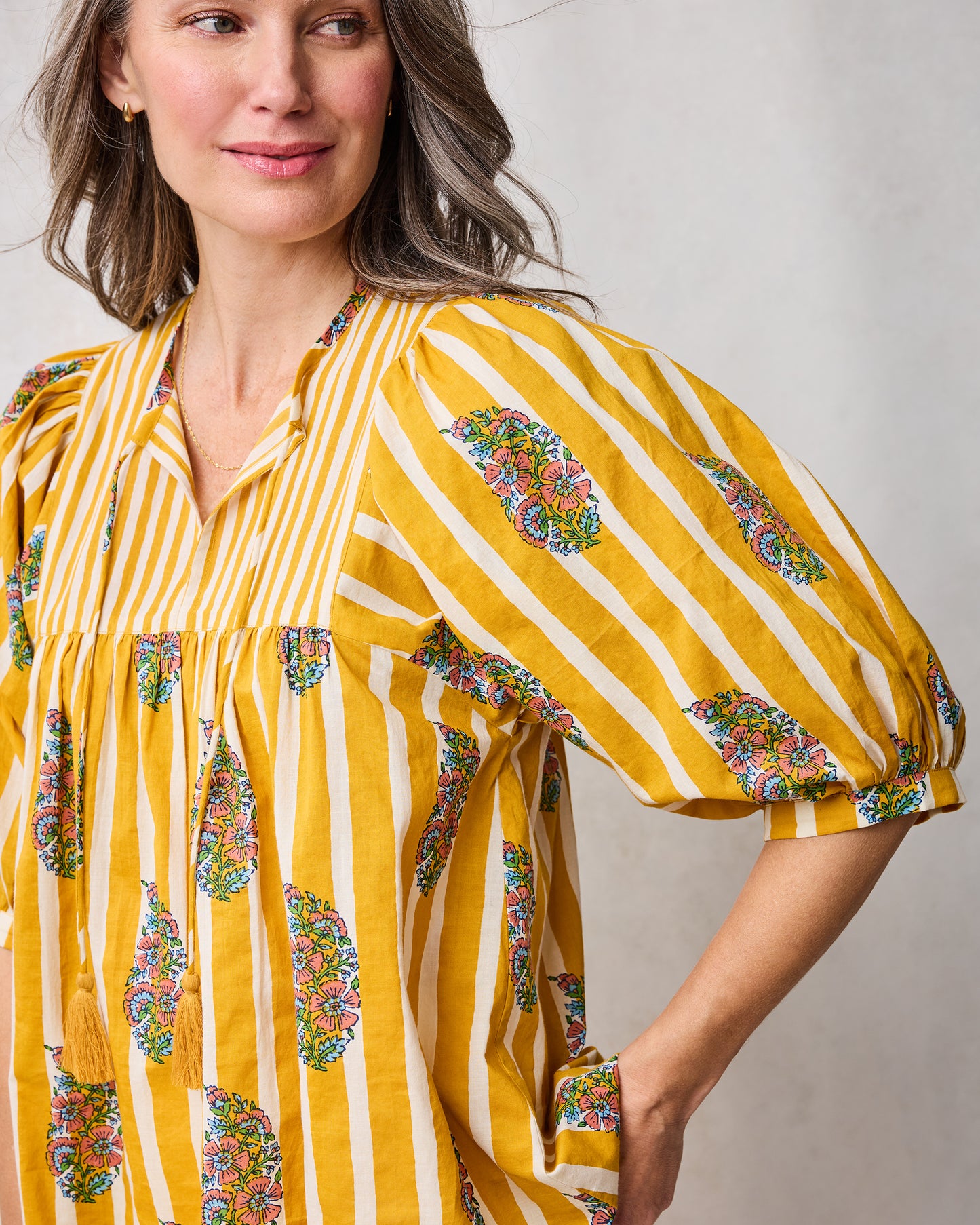 Paisley Petals - Greta Blouse - Chamomile Glow - Printfresh
