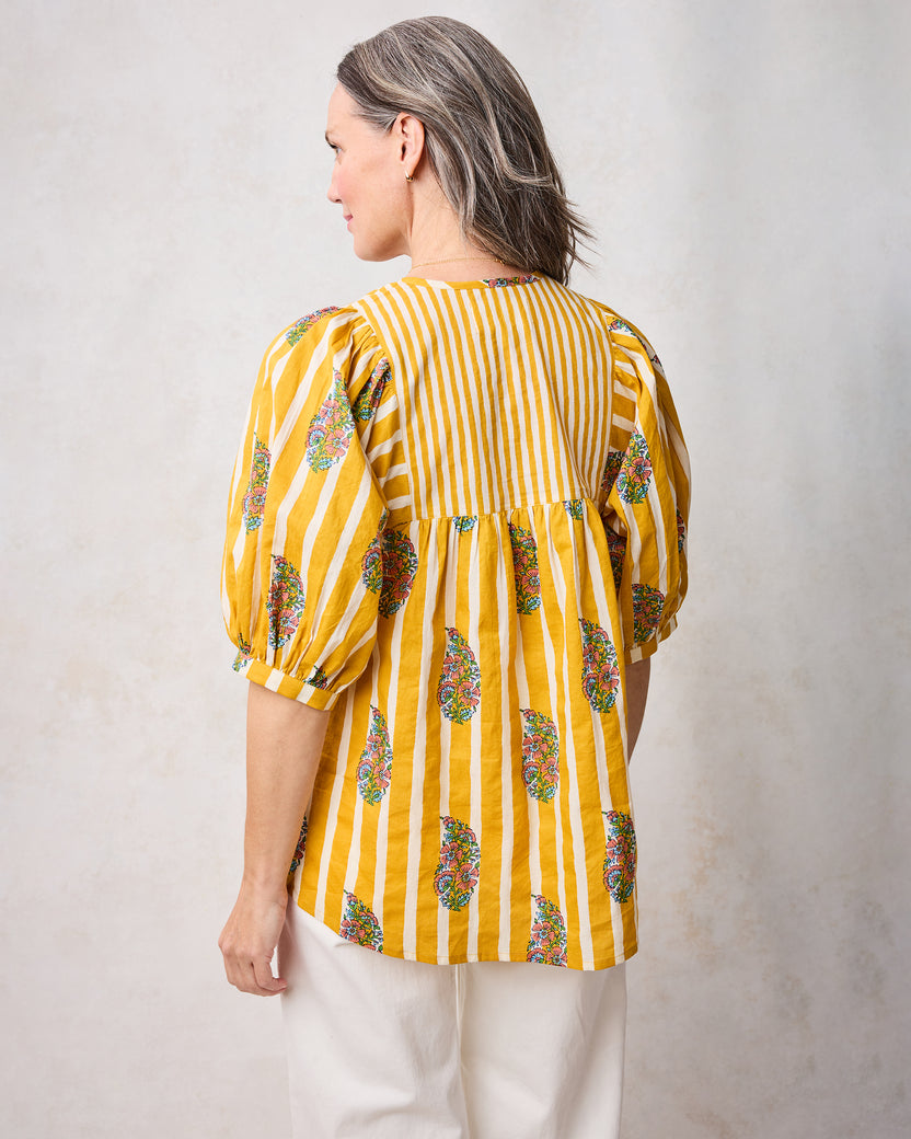 Paisley Petals - Greta Blouse - Chamomile Glow - Printfresh