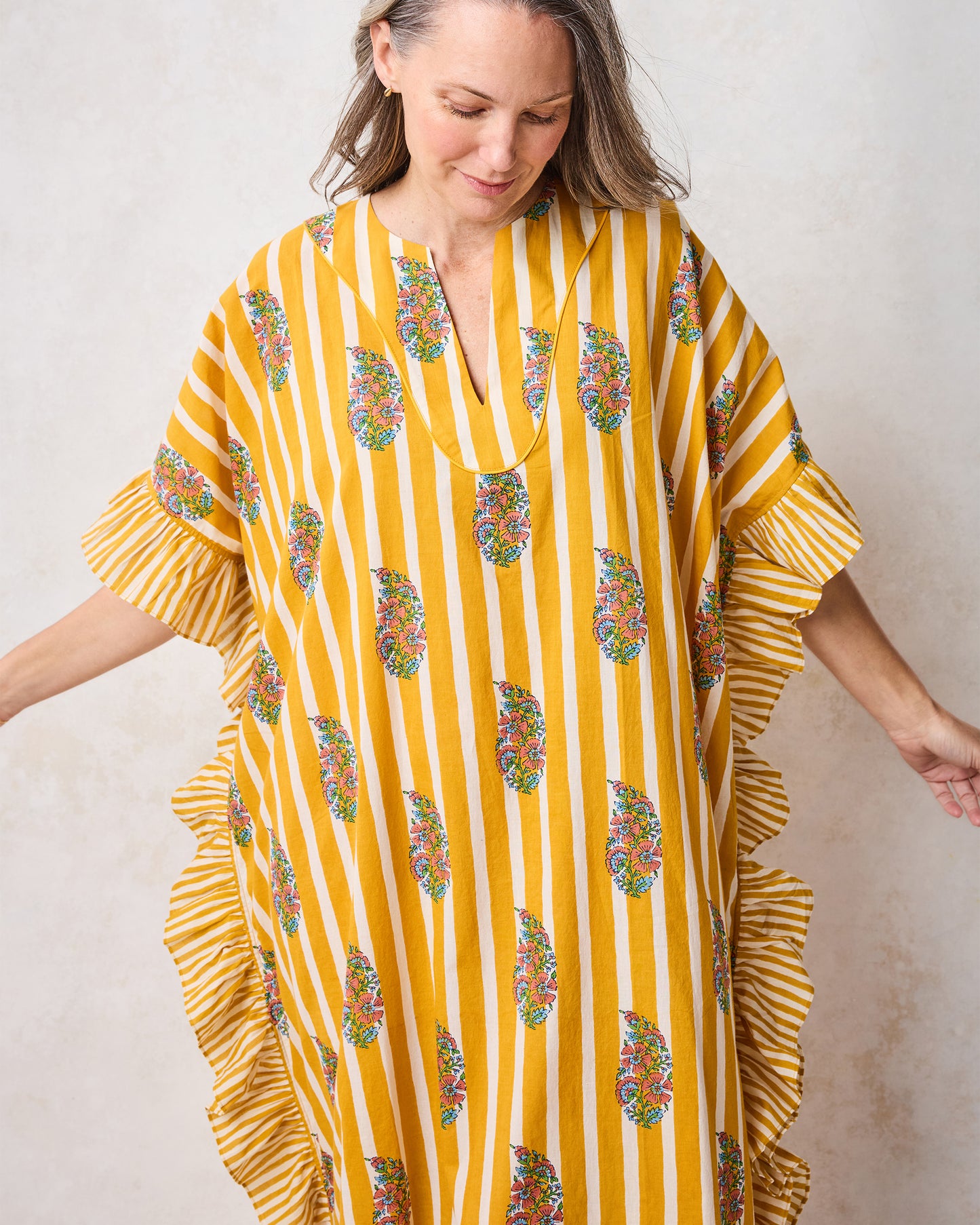 Paisley Petals - Harbor Caftan - Chamomile Glow - Printfresh