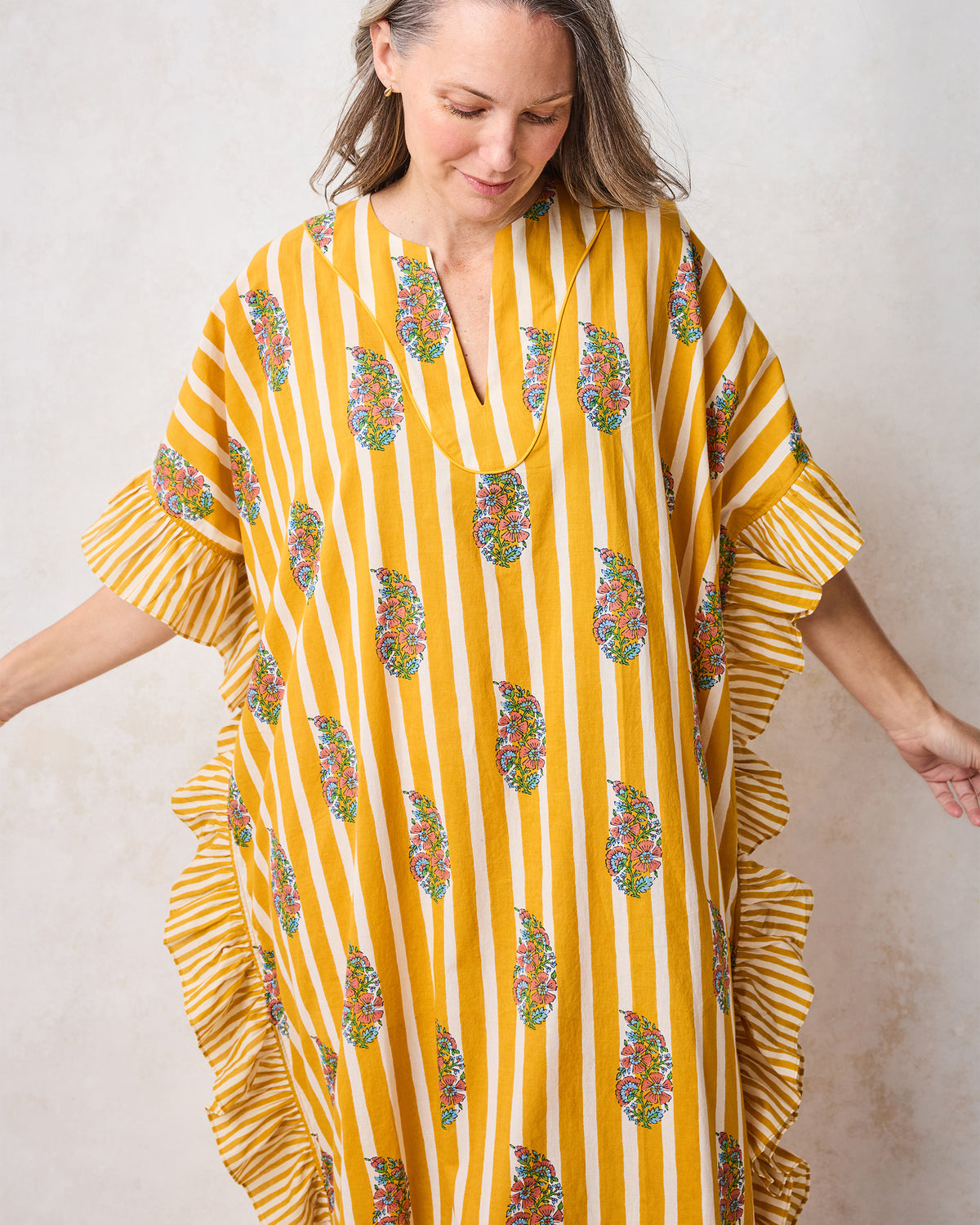 Paisley Petals - Harbor Caftan - Chamomile Glow - Printfresh