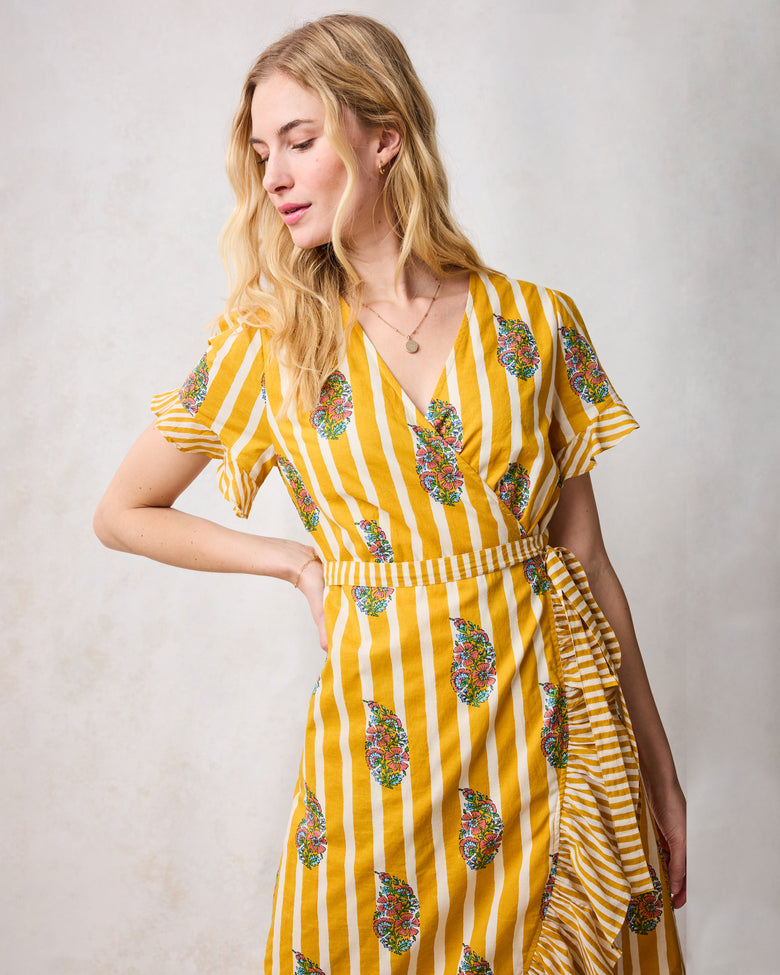 Paisley Petals - Morgan Dress - Chamomile Glow - Printfresh