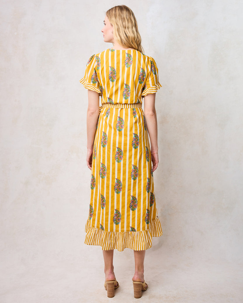 Paisley Petals - Morgan Dress - Chamomile Glow - Printfresh