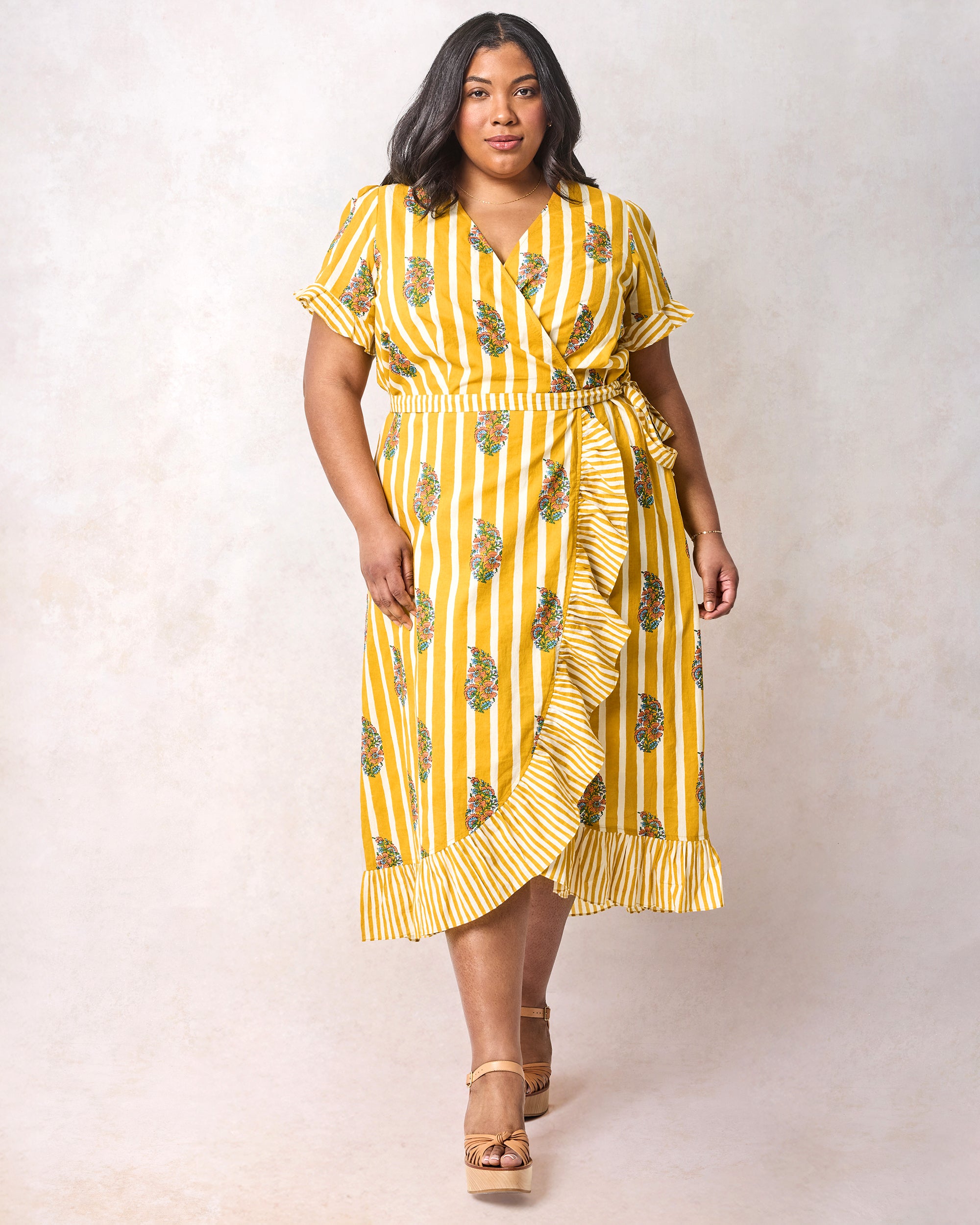Paisley Petals - Morgan Dress - Chamomile Glow – Printfresh