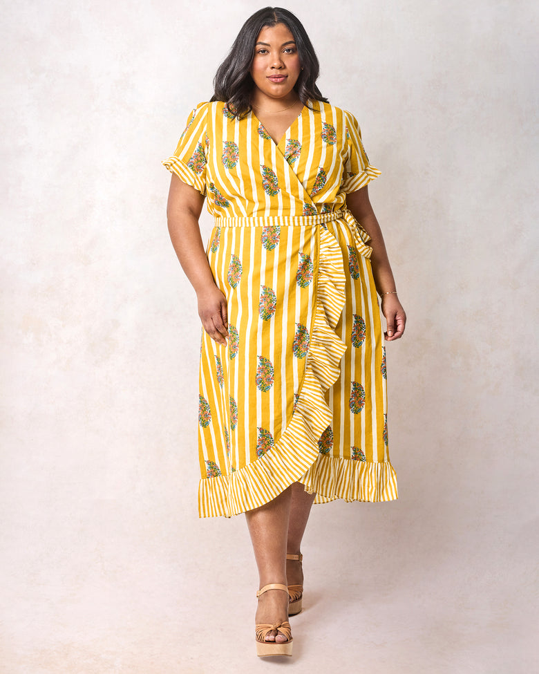 Paisley Petals - Morgan Dress - Chamomile Glow - Printfresh
