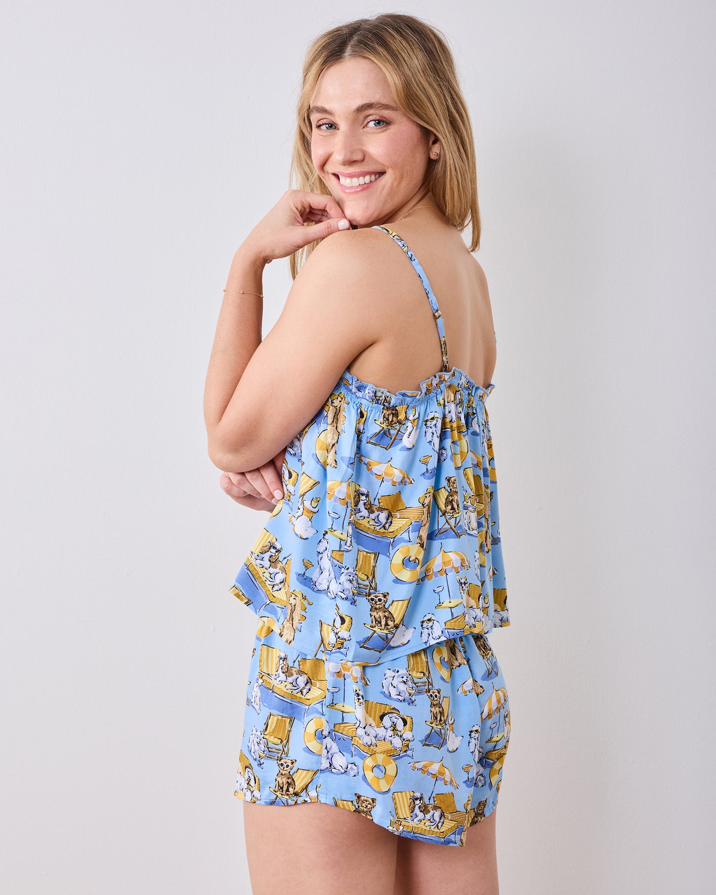 Palm Royale Pooches - Eco Satin Sydney Set - Cerulean Splash - Printfresh