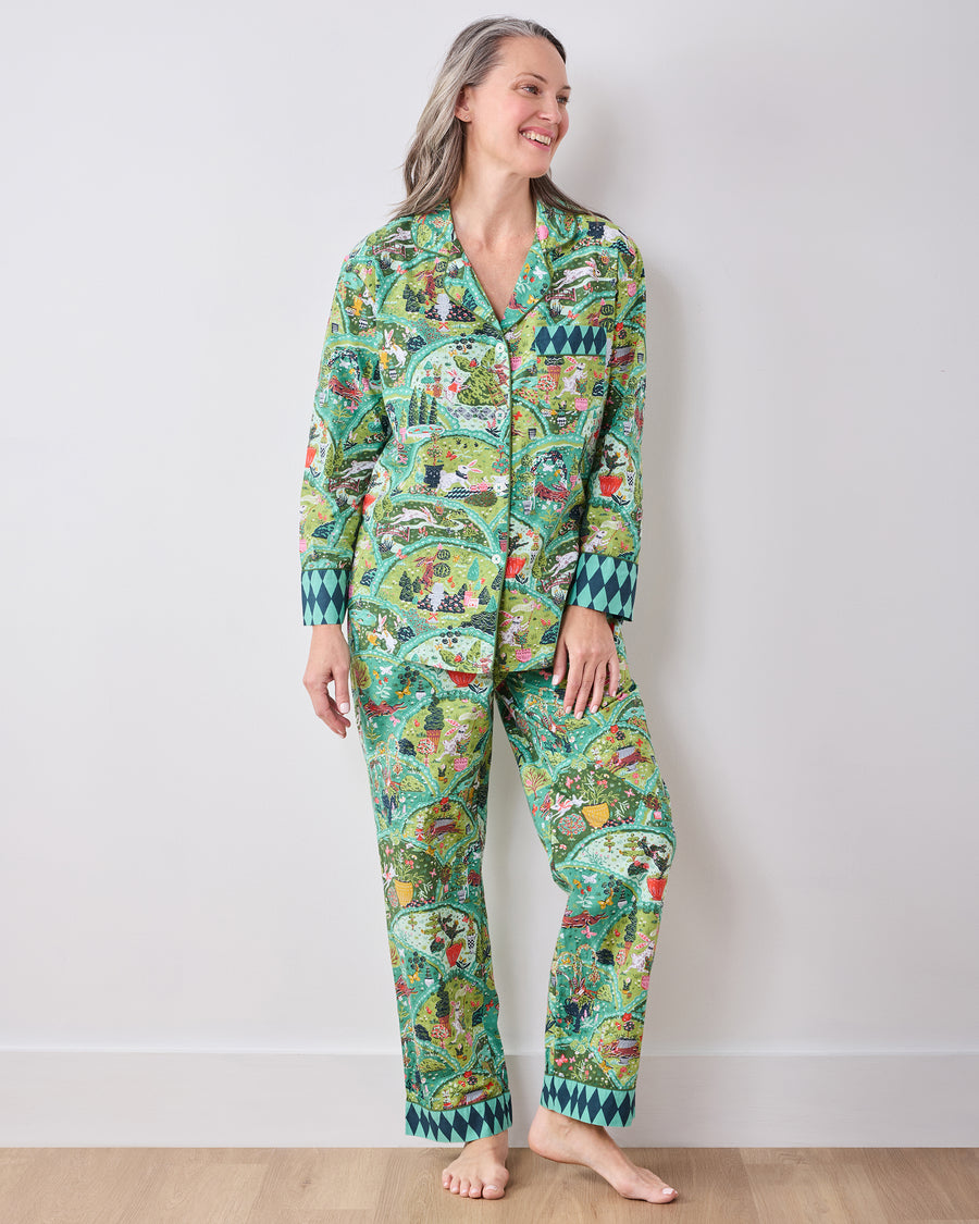 Rabbit Wonderland - Long PJ Set - Sage - Printfresh