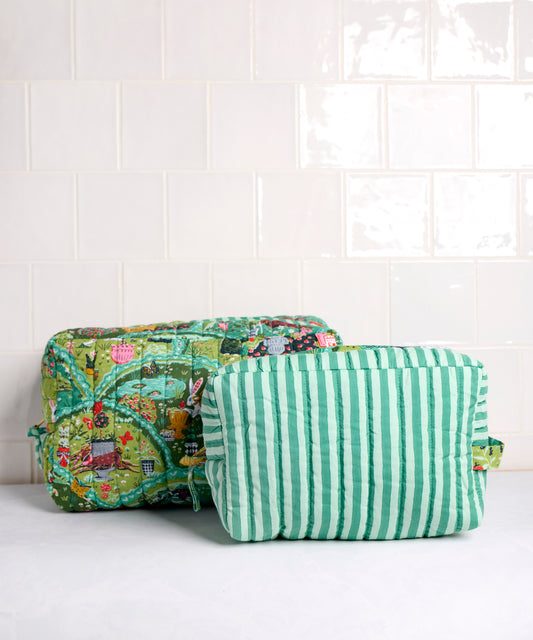 Rabbit Wonderland - Oversized Pouch Duo - Sage - Printfresh