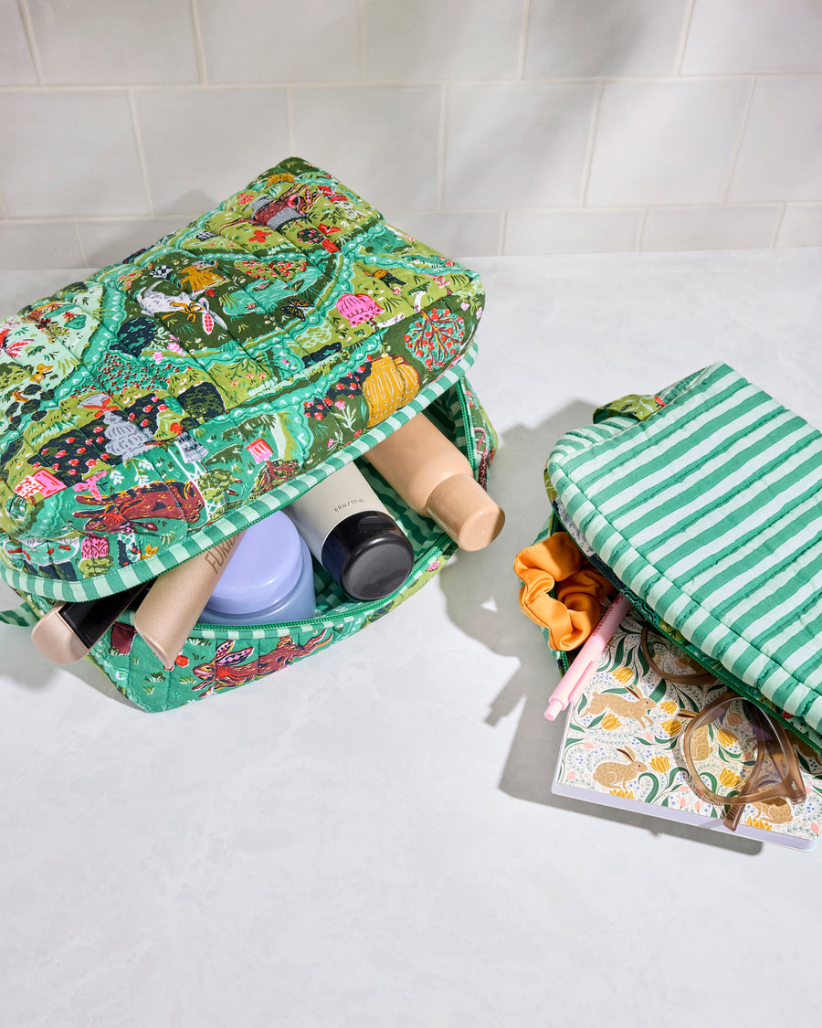 Rabbit Wonderland - Oversized Pouch Duo - Sage - Printfresh