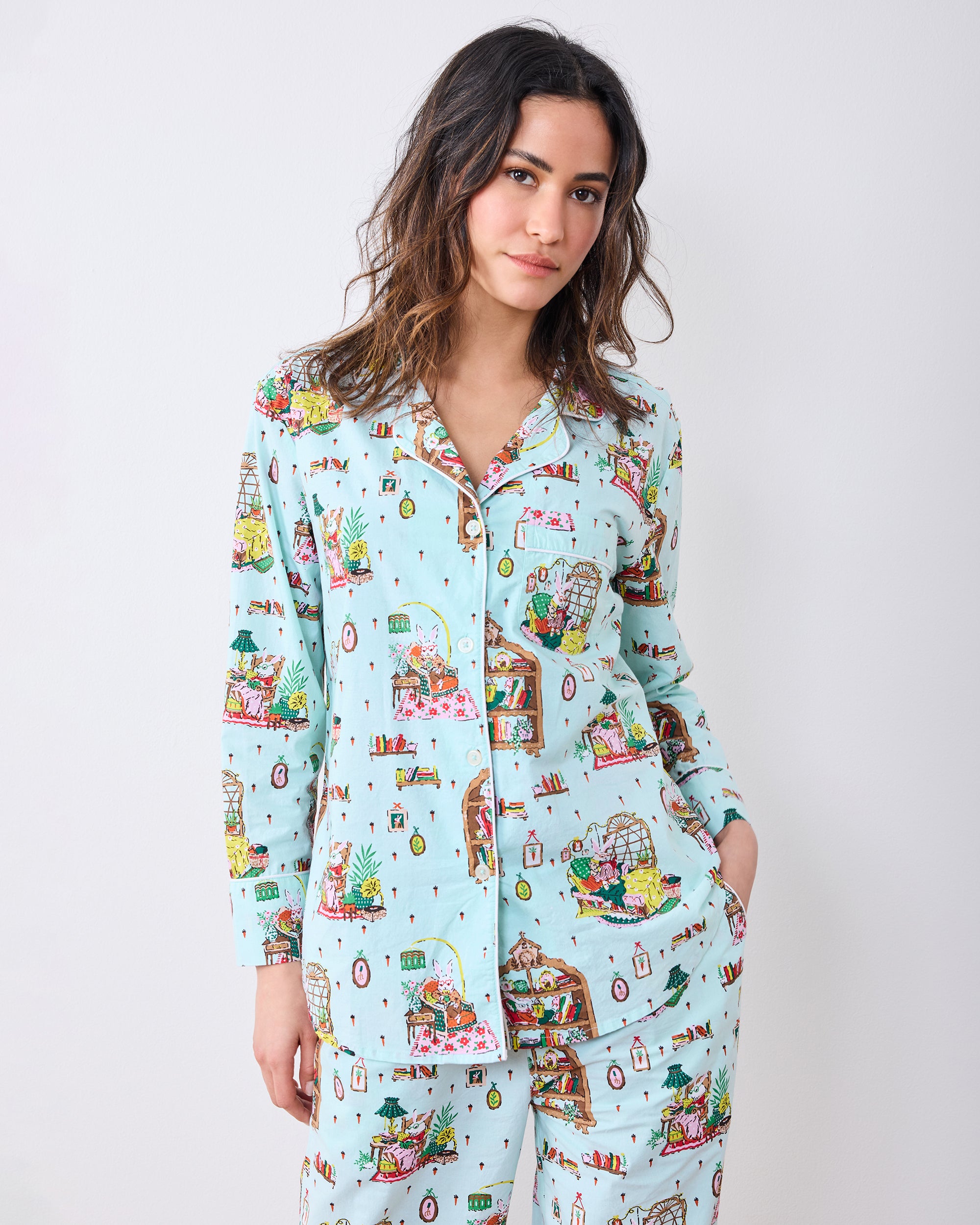 Reading Nook - Long PJ Set - Blue Burrow – Printfresh