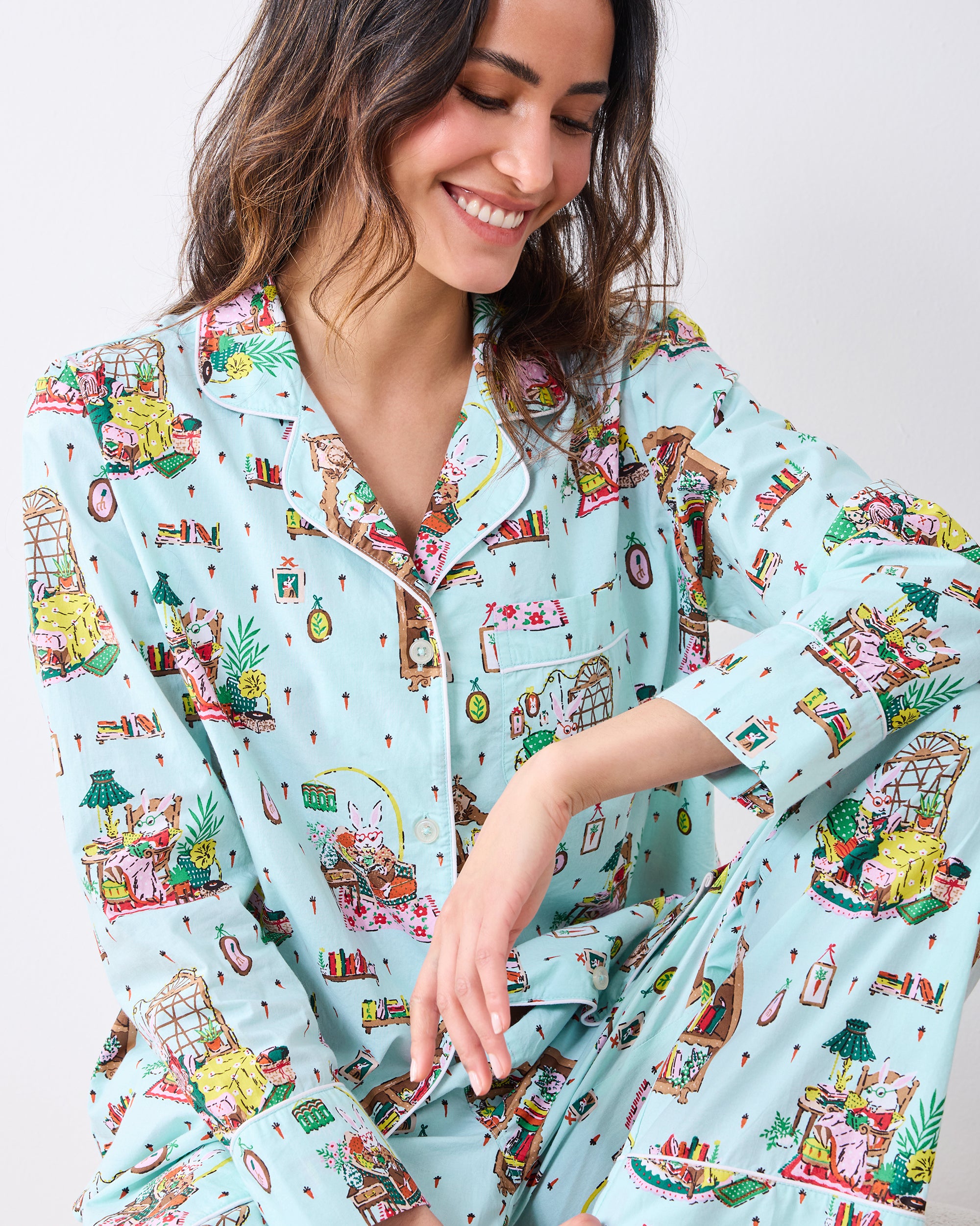 Reading Nook - Long PJ Set - Blue Burrow – Printfresh