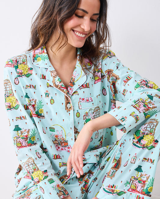 Reading Nook - Long PJ Set - Blue Burrow - Printfresh
