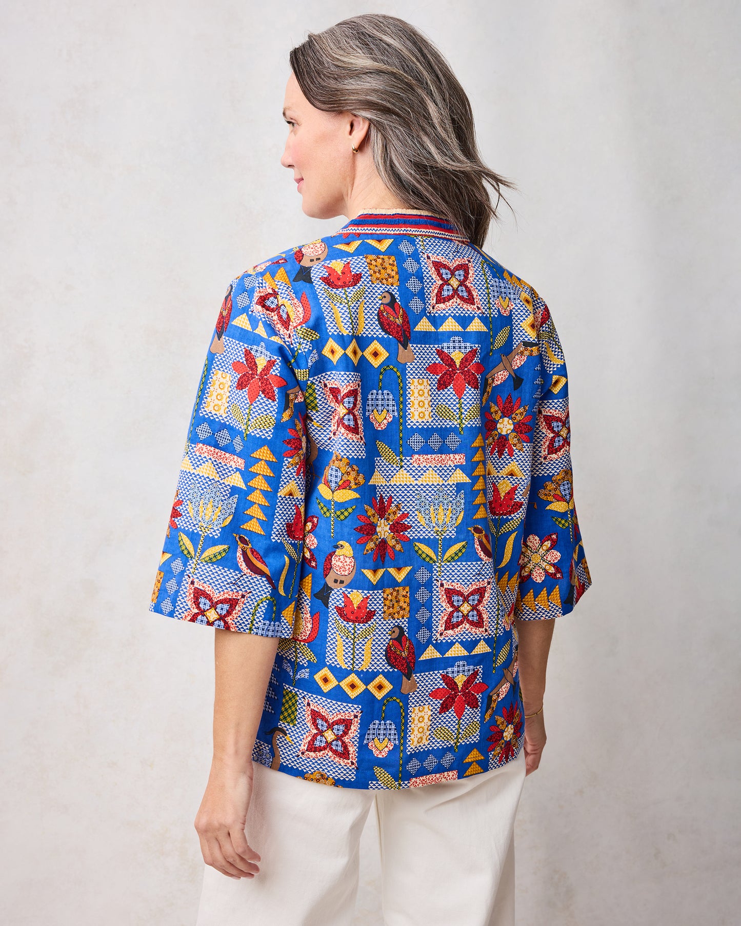 Songbird Quilt - Harlow Tunic - Blue Jean - Printfresh