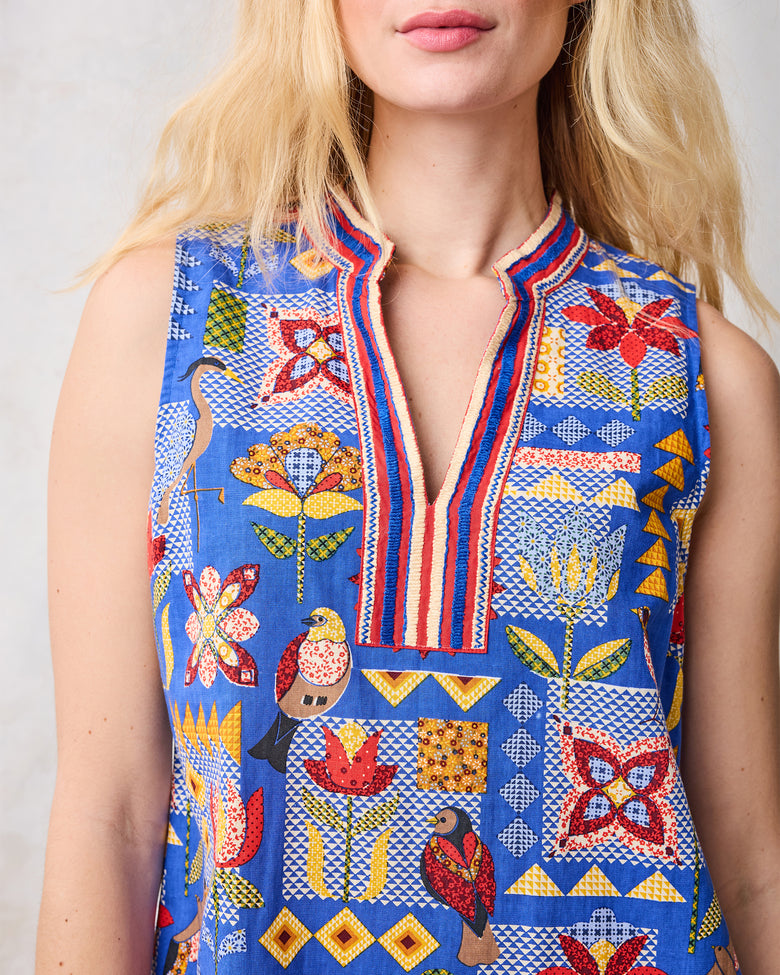 Songbird Quilt - Ocean View Shift - Blue Jean - Printfresh