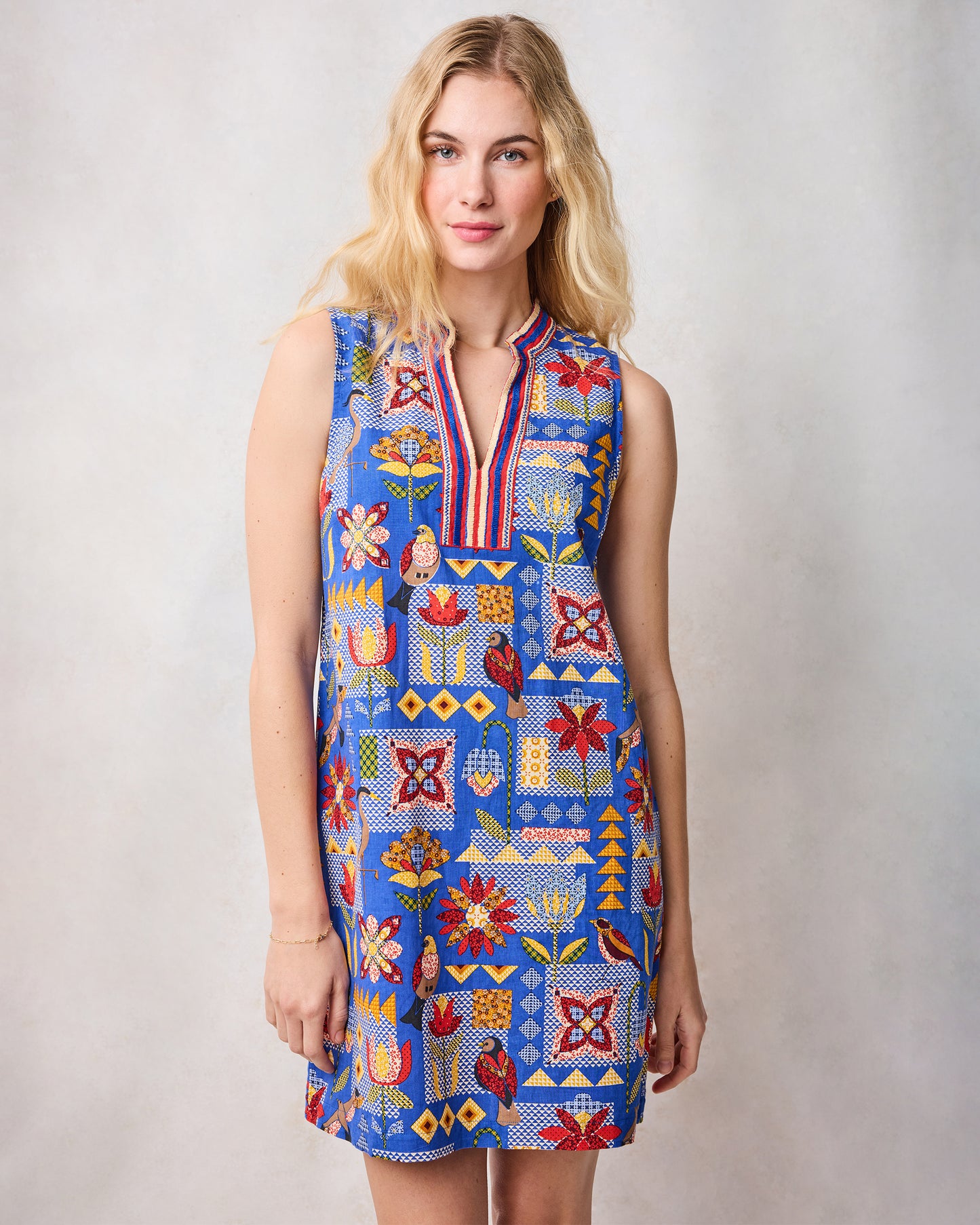 Songbird Quilt - Ocean View Shift - Blue Jean - Printfresh