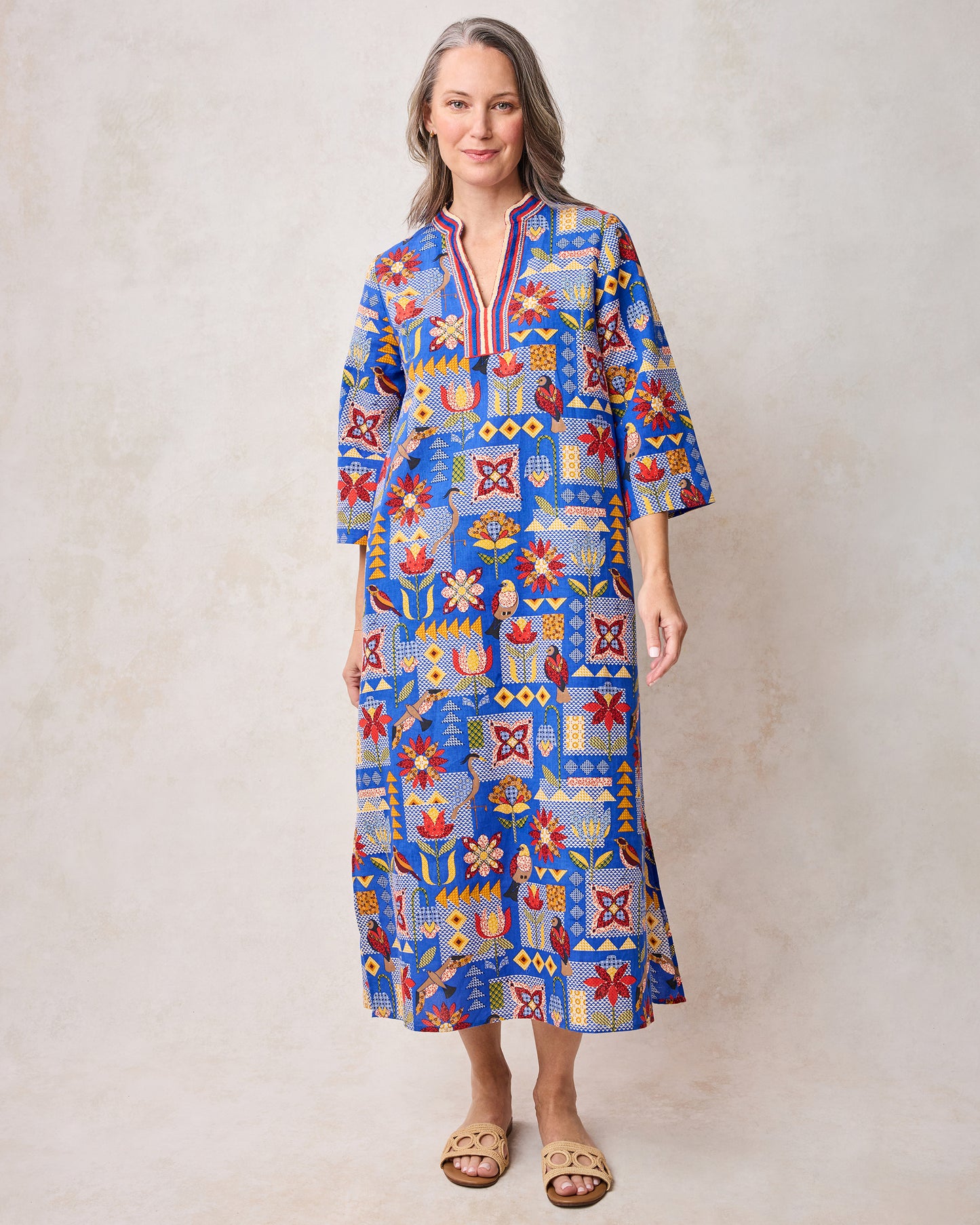 Songbird Quilt - Paloma Dress - Blue Jean - Printfresh