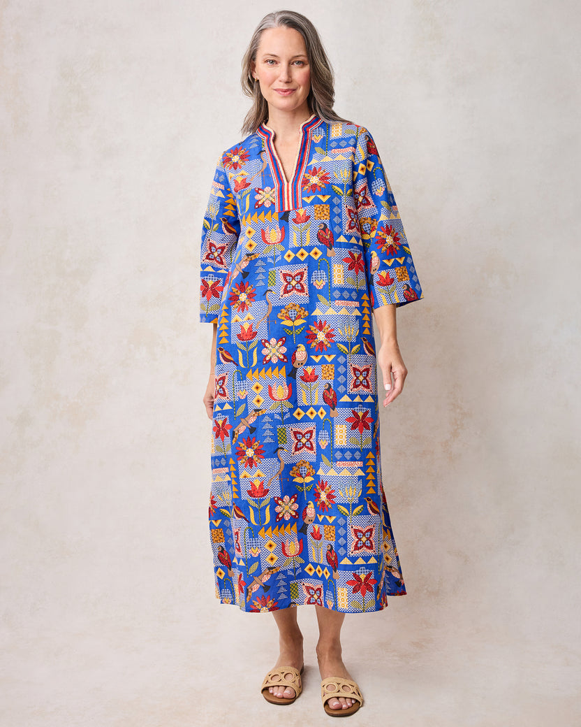 Songbird Quilt - Paloma Dress - Blue Jean - Printfresh
