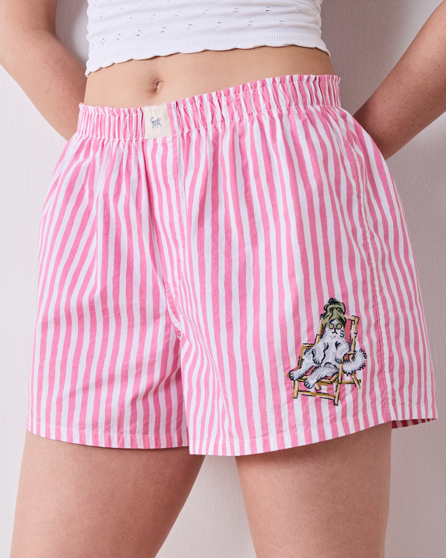Spa Day Stripes - Boyfriend Boxer - Pink Polish - Printfresh