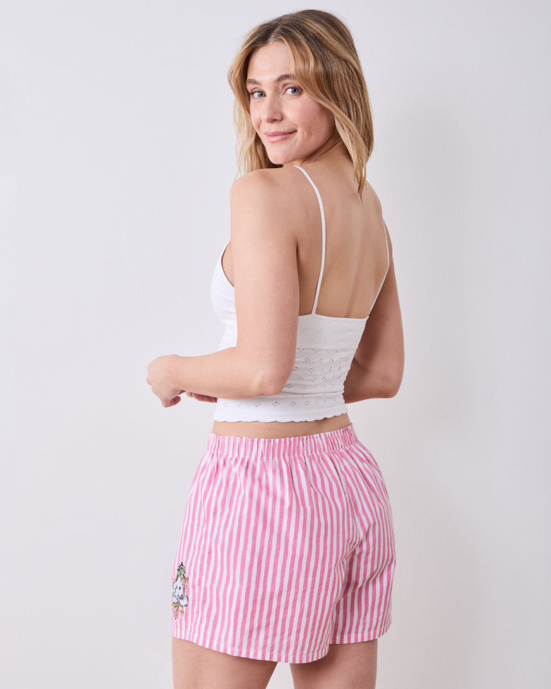 Spa Day Stripes - Boyfriend Boxer - Pink Polish - Printfresh