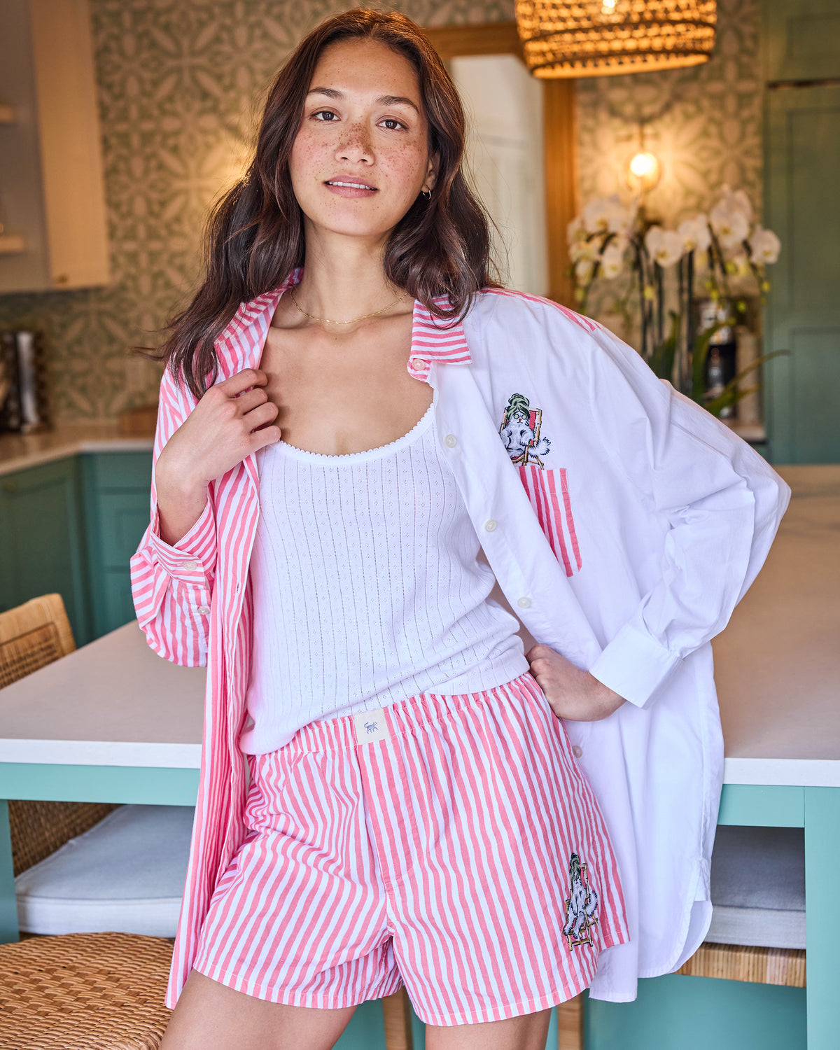 Spa Day Stripes - Boyfriend Boxer - Pink Polish - Printfresh