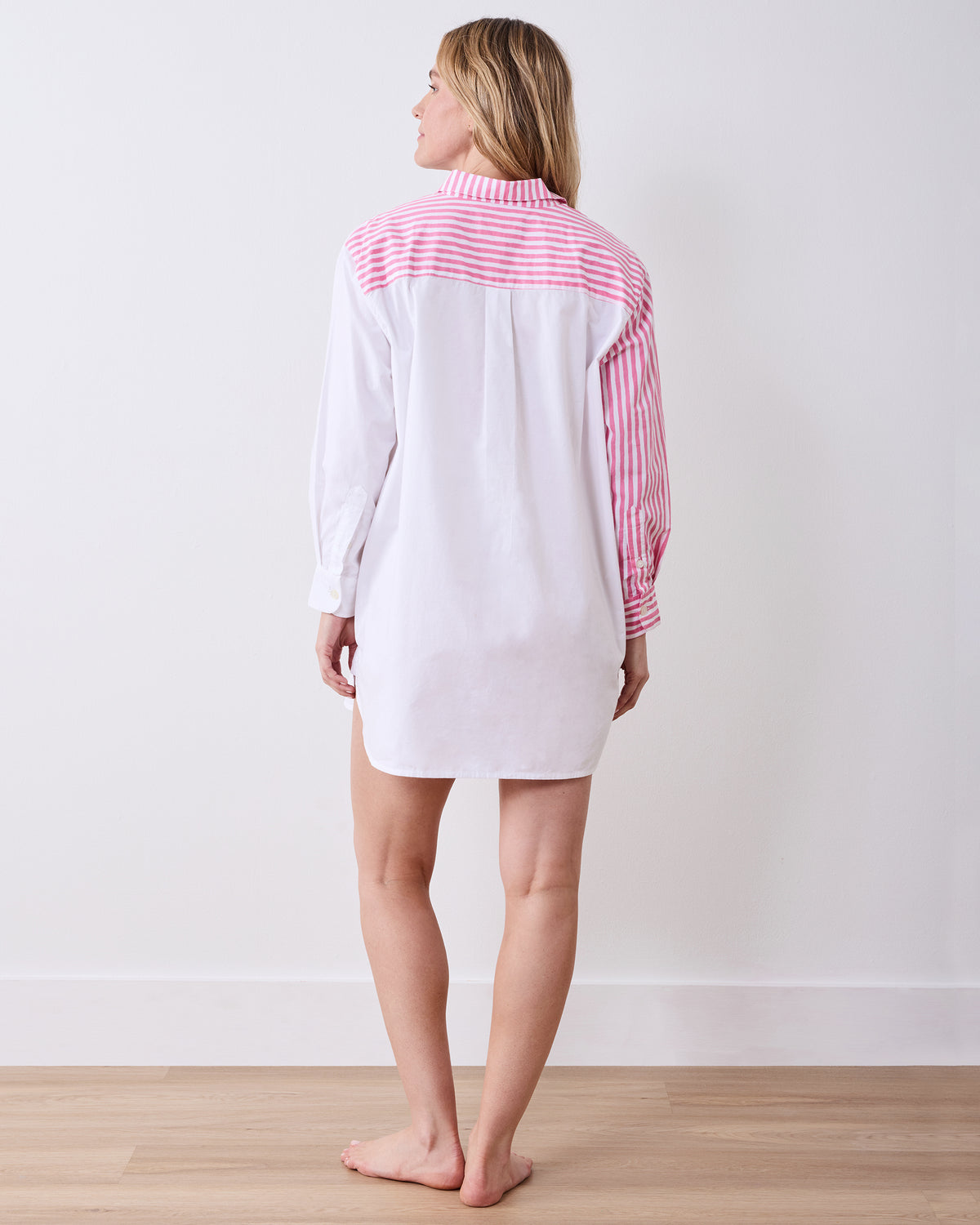 Spa Day Stripes - Everyday Button Down - Pink Polish - Printfresh
