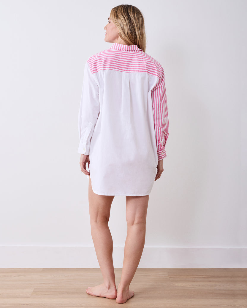 Spa Day Stripes - Everyday Button Down - Pink Polish - Printfresh