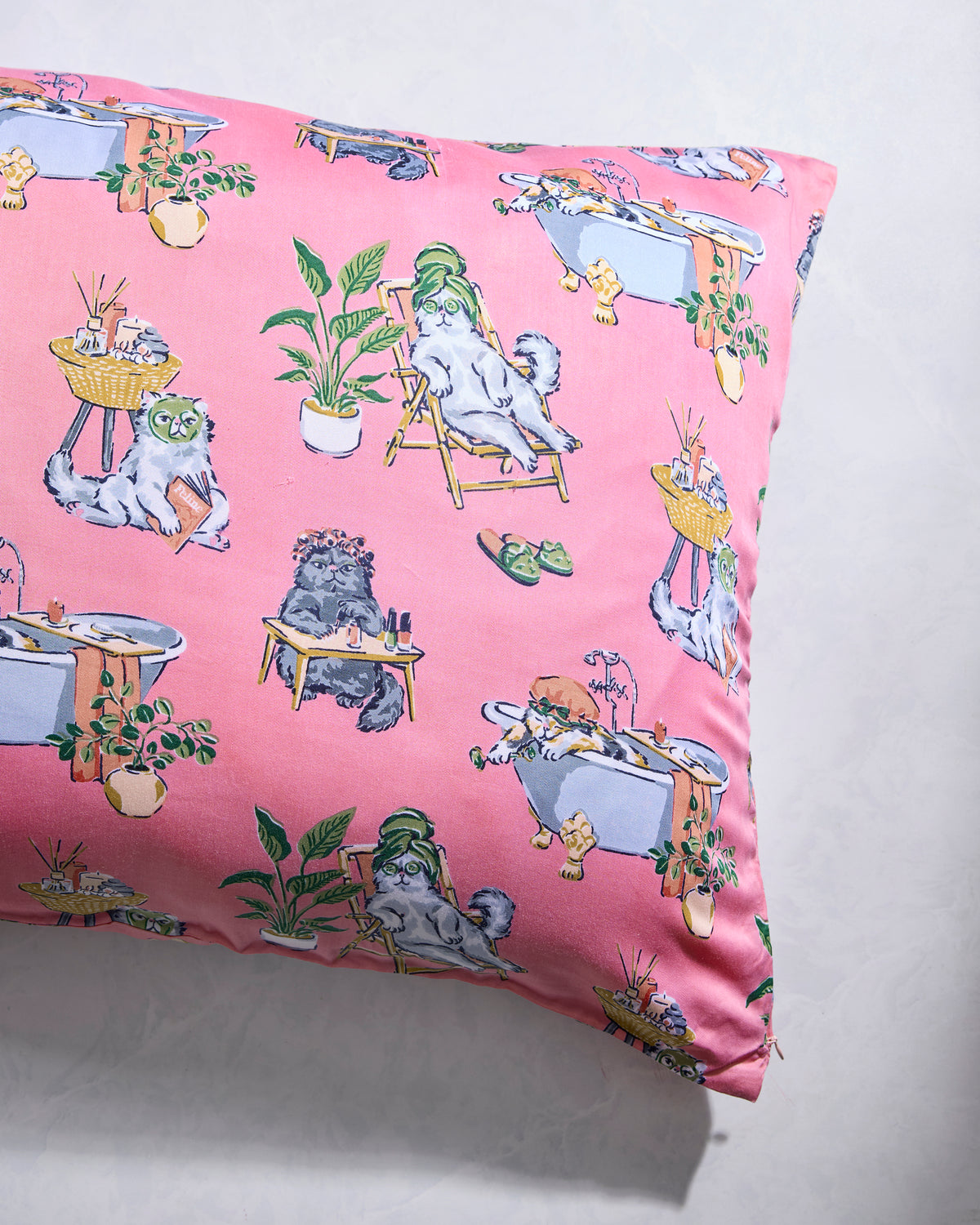 Spa Day - Eco Satin Pillowcase - Pink Polish - Printfresh
