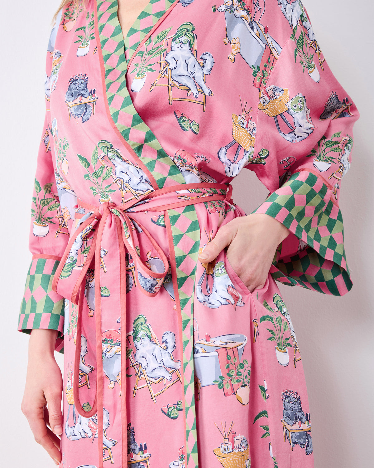 Spa Day - Eco Satin Robe - Pink Polish - Printfresh