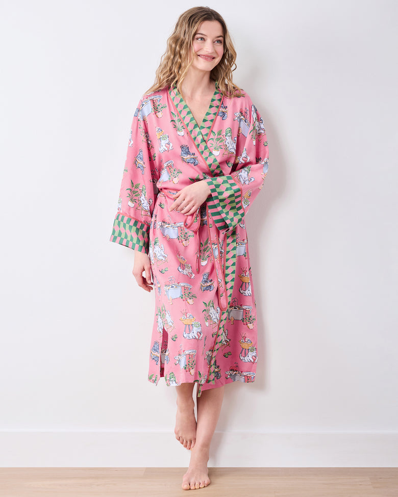Spa Day - Eco Satin Robe - Pink Polish - Printfresh