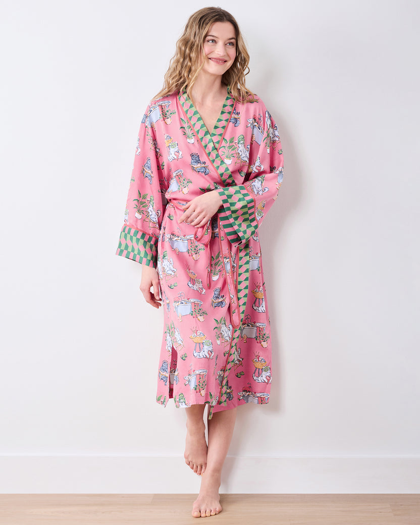 Spa Day - Eco Satin Robe - Pink Polish - Printfresh