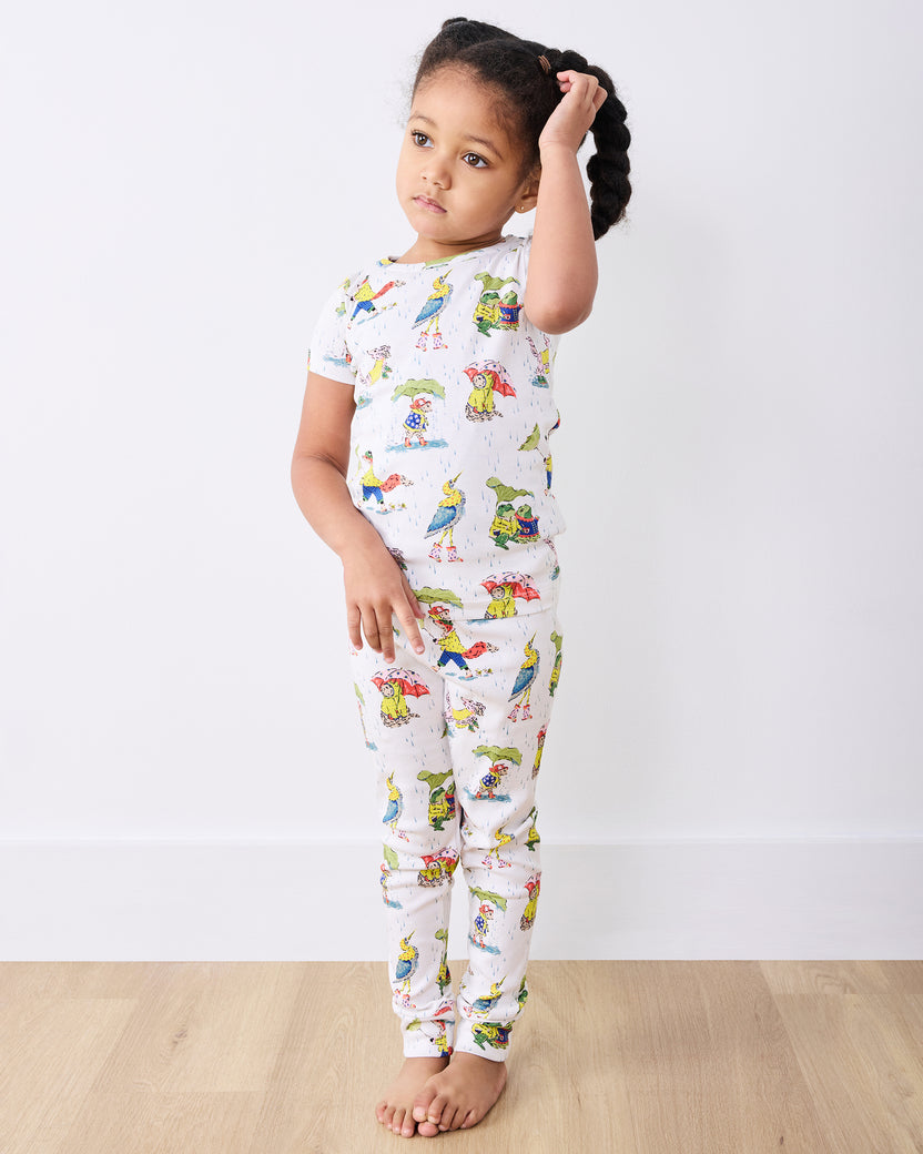 Spring Showers - Kids Short Sleeve PJ Set - Rain Cloud - Printfresh