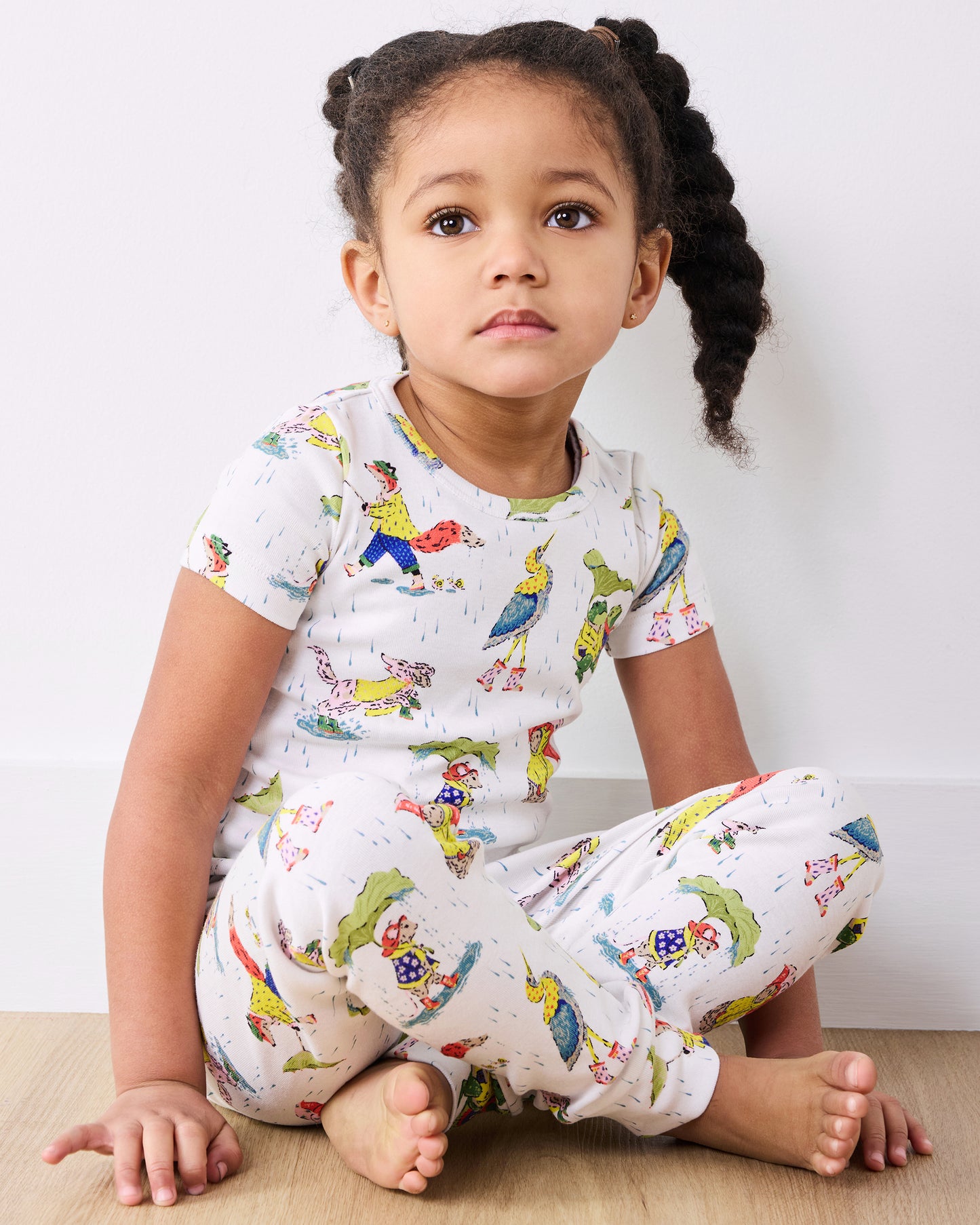 Spring Showers - Kids Short Sleeve PJ Set - Rain Cloud - Printfresh