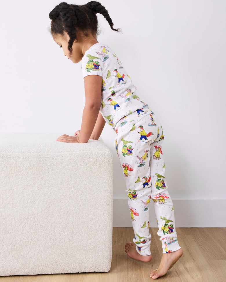 Spring Showers - Kids Short Sleeve PJ Set - Rain Cloud - Printfresh
