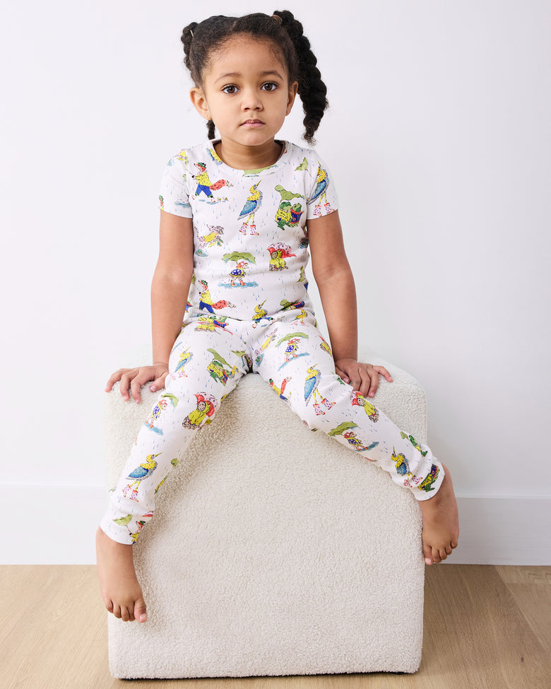 Spring Showers - Kids Short Sleeve PJ Set - Rain Cloud - Printfresh