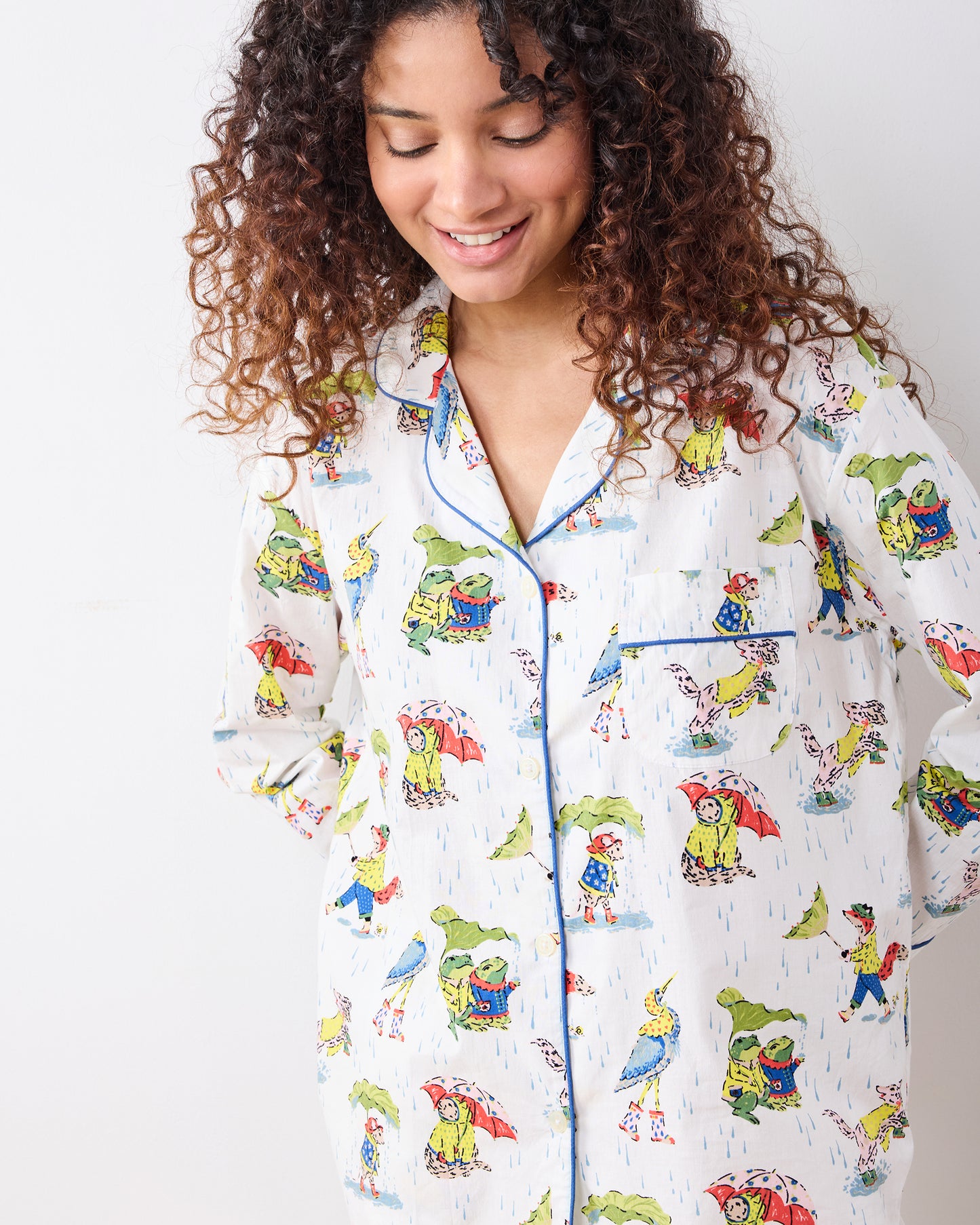 Spring Showers - Long PJ Set - Rain Cloud - Printfresh