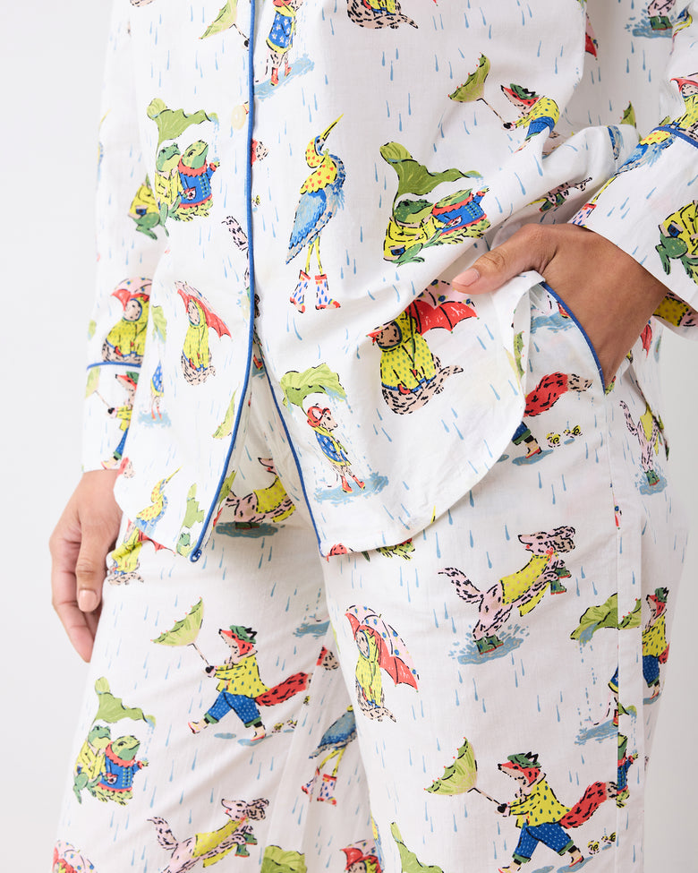 Spring Showers - Long PJ Set - Rain Cloud - Printfresh