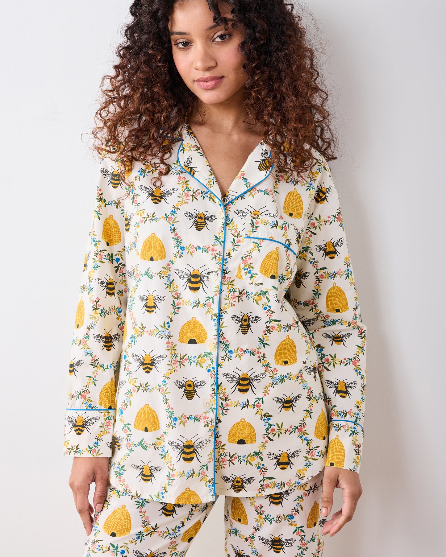 Sweet Bee - Long PJ Set - Cream - Printfresh