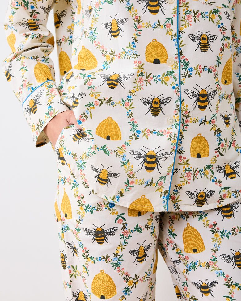 Sweet Bee - Long PJ Set - Cream - Printfresh