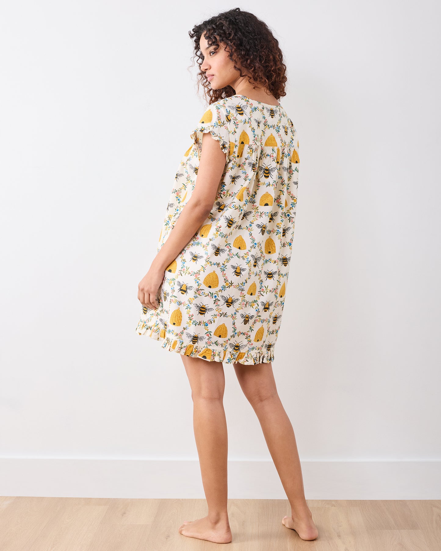 Sweet Bee - Pintuck Nightgown - Cream - Printfresh