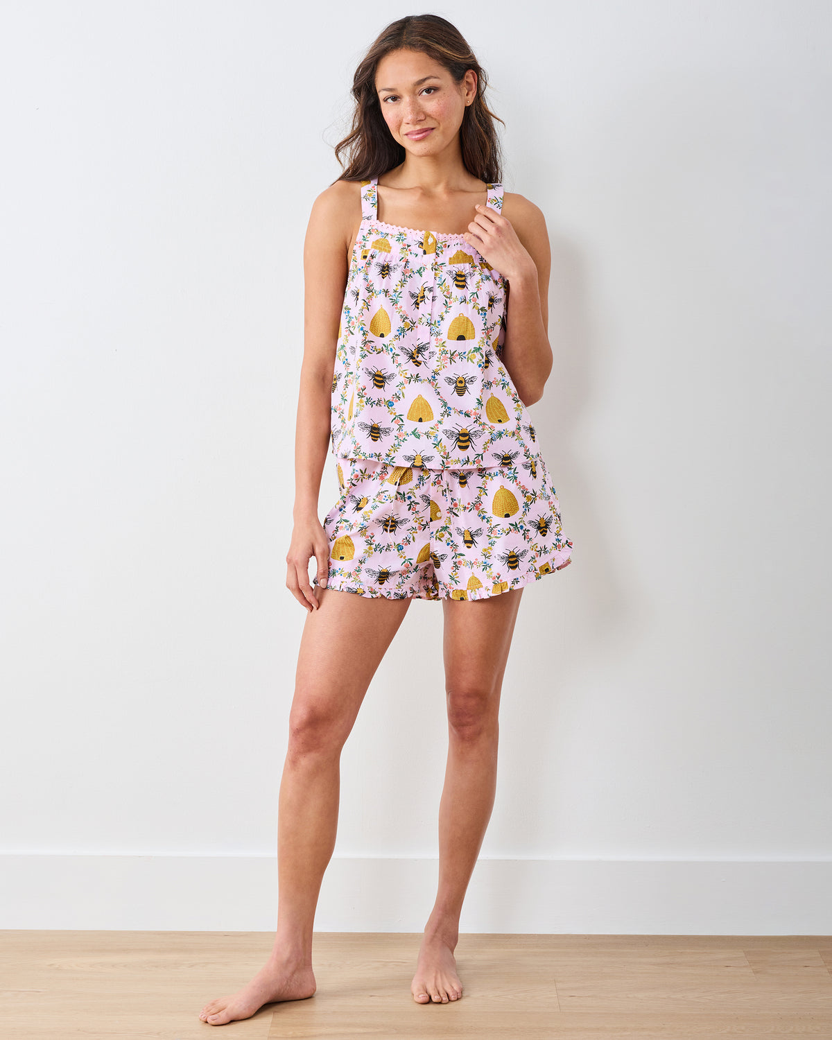 Sweet Bee - Back To Bed Short Set - Pink Petal - Printfresh