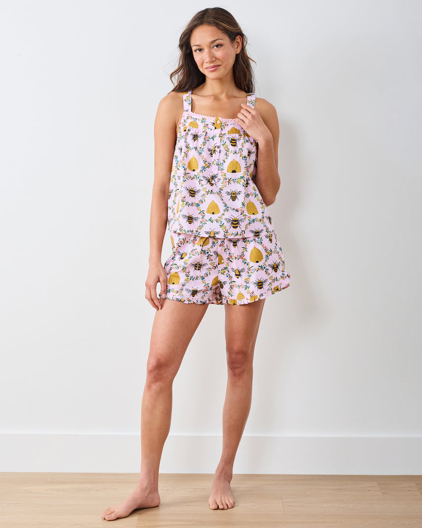 Sweet Bee - Back To Bed Short Set - Pink Petal - Printfresh