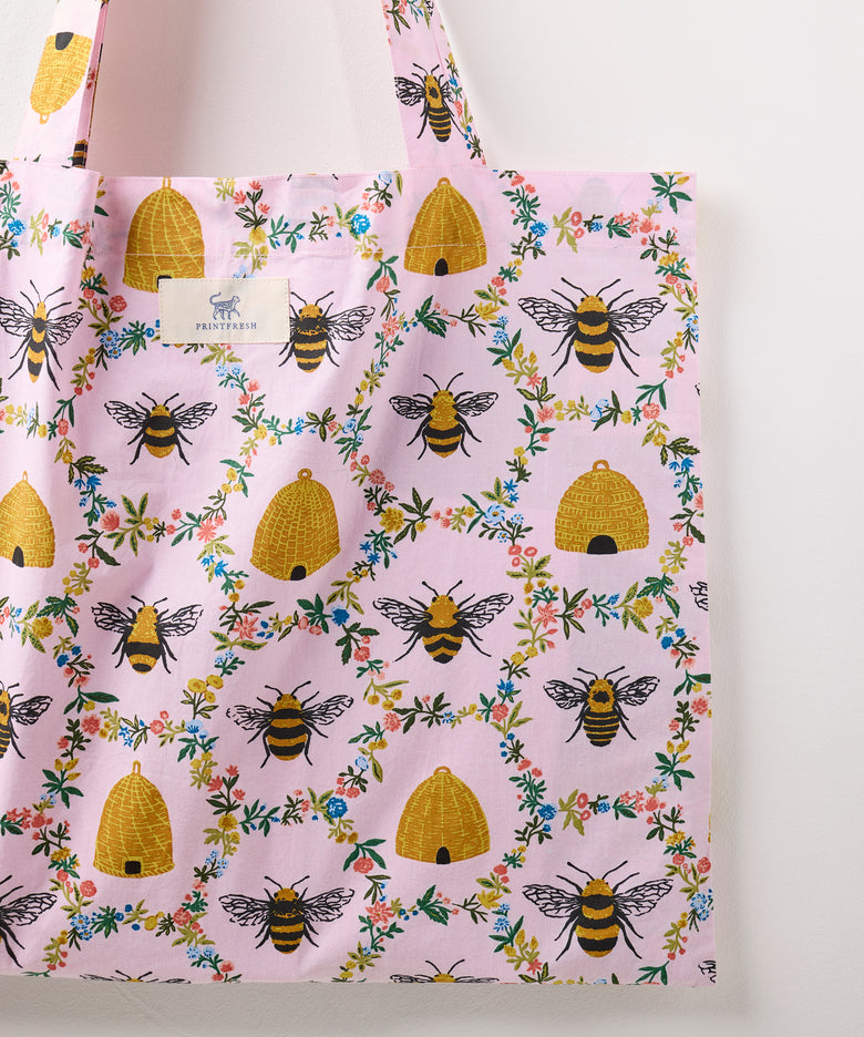 Sweet Bee - Go To Tote - Pink Petal - Printfresh